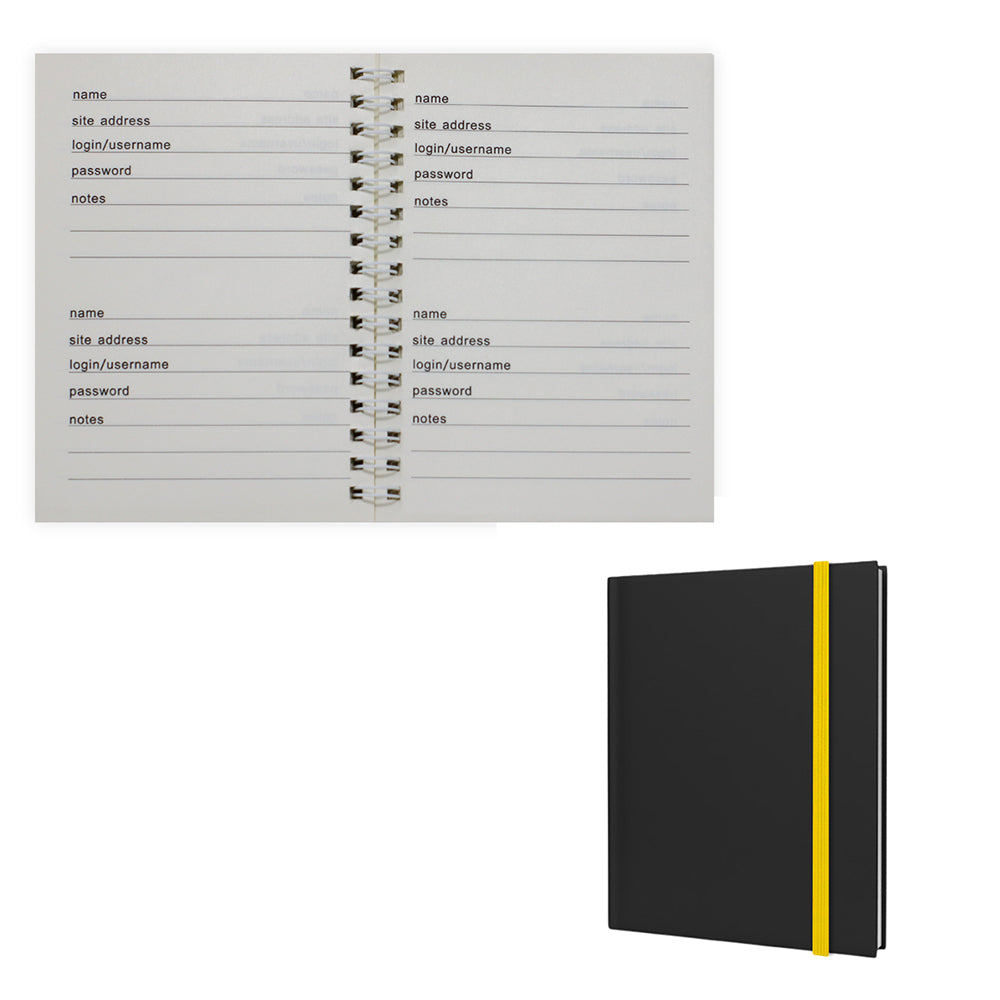 Password + Username Log Book | Black