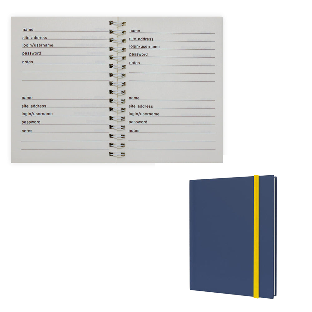 Password + Username Log Book | Navy Blue