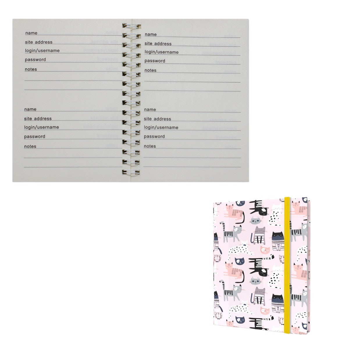Password + Username Log Book | Pretty Kitties