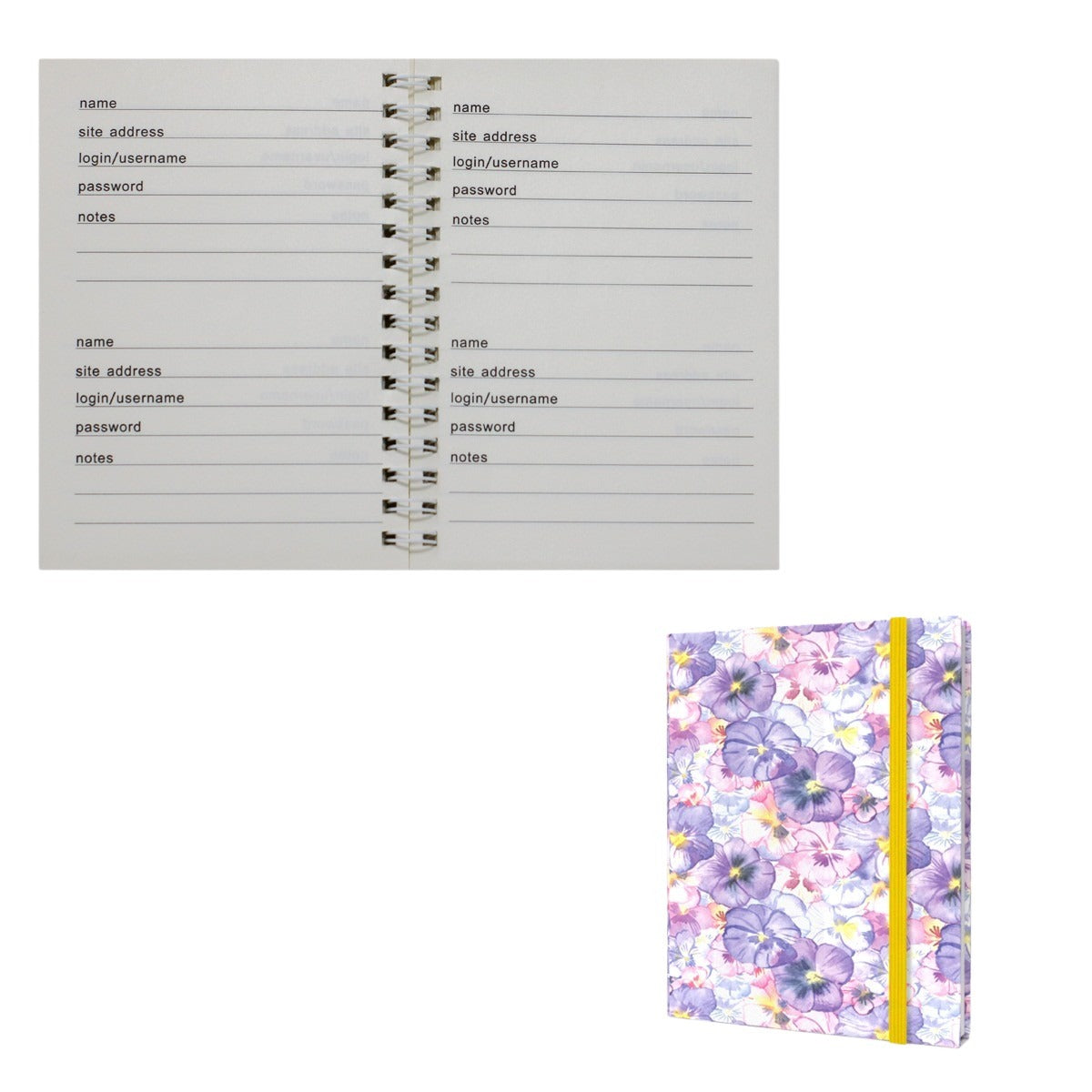 Password + Username Log Book | Pansies