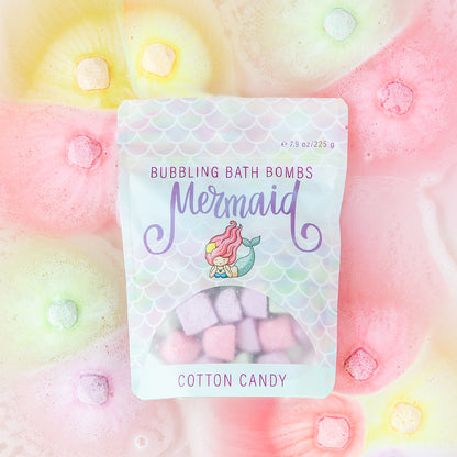 Bubbling Bath Bombs | Mermaid (Cotton Candy)