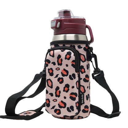 Cross Body Bag Bottle Holder | Pink Leopard